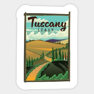 Tuscany Italy travel poster Sticker